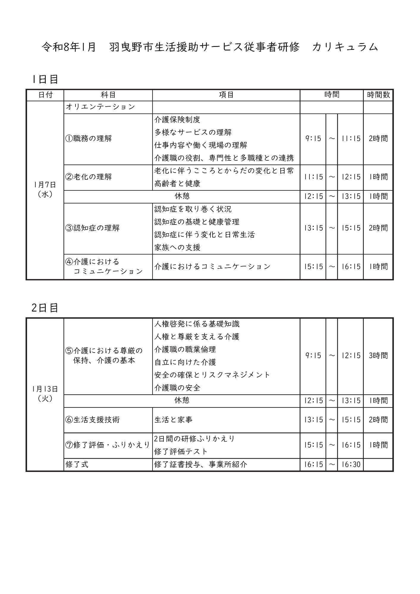 生活援助サービス従事者研修