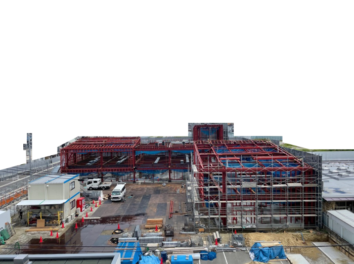鉄骨工事 建方中
