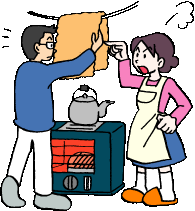 ストーブの周辺はすっきりと
