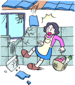 ブロックべいに注意