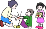 協力して応急救護