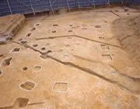 掘立柱建物と塀の跡
