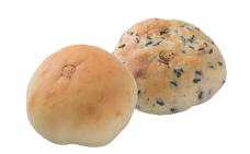 種類の違うロールパン2個の写真