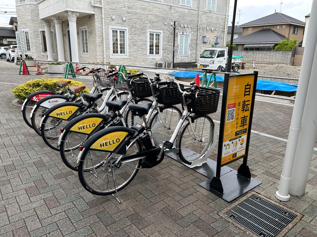 恵我ノ荘駅前シェアサイクル設置画像