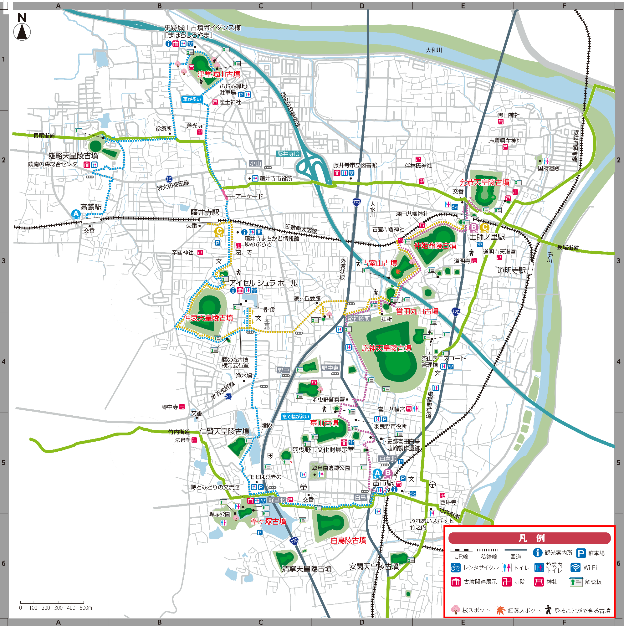 古市古墳群地図