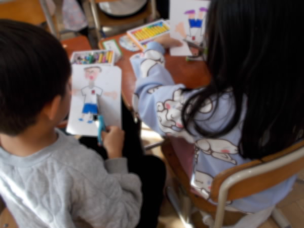 1年くじらぐも制作中