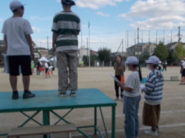 進行係の練習のようす